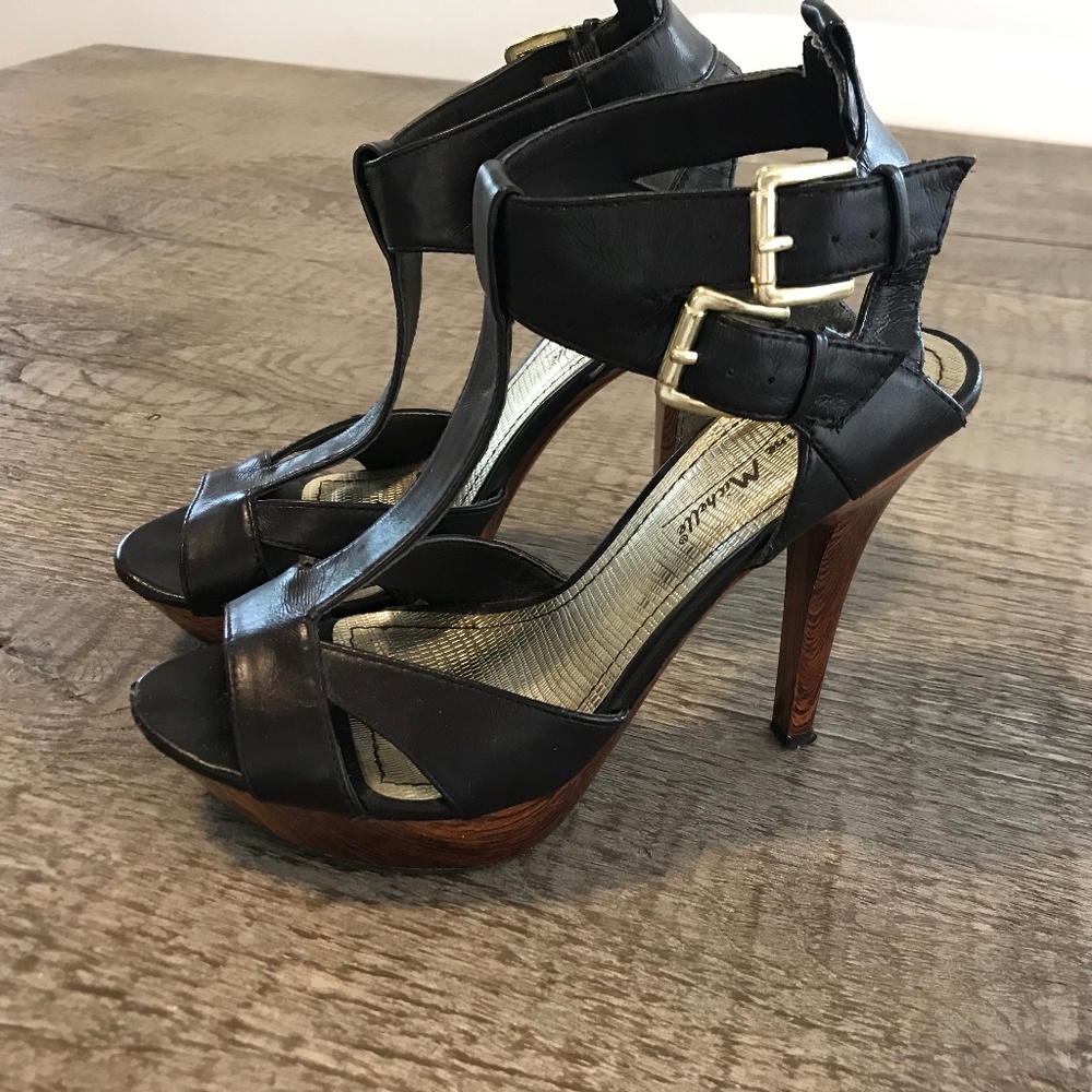 Anne Michelle Brown Leather Heels